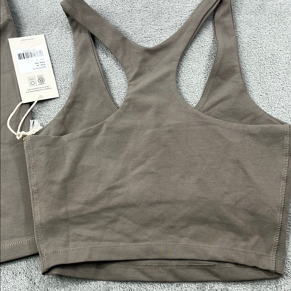 MATE the Label Women's Bike Shorts and Sports Bra Set in Taupe- read! - Picture 15 of 16